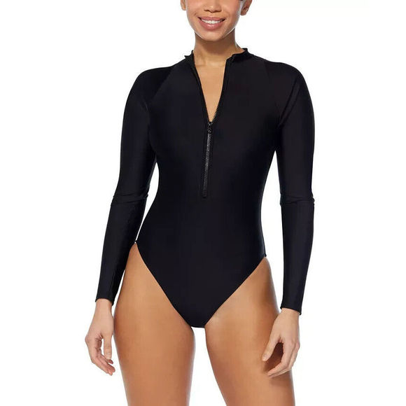 Reebok Women's Long-Sleeve Rashguard One-Piece Women's Swimsuit